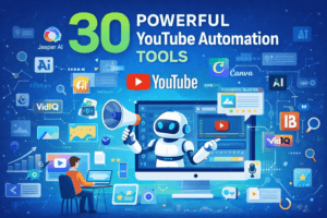 30 powerful YouTube automation tools for AI scripting, video editing, thumbnails, SEO, and channel growth