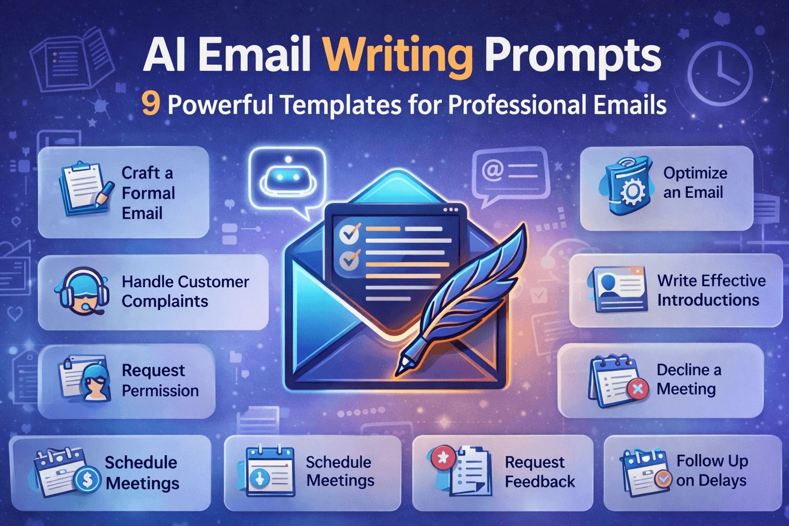 AI email writing prompts for professional and business communication