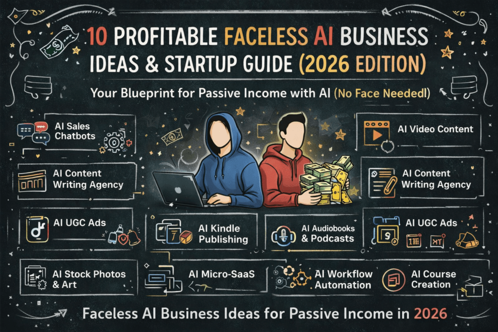 faceless AI business ideas to build profitable income streams in 2026