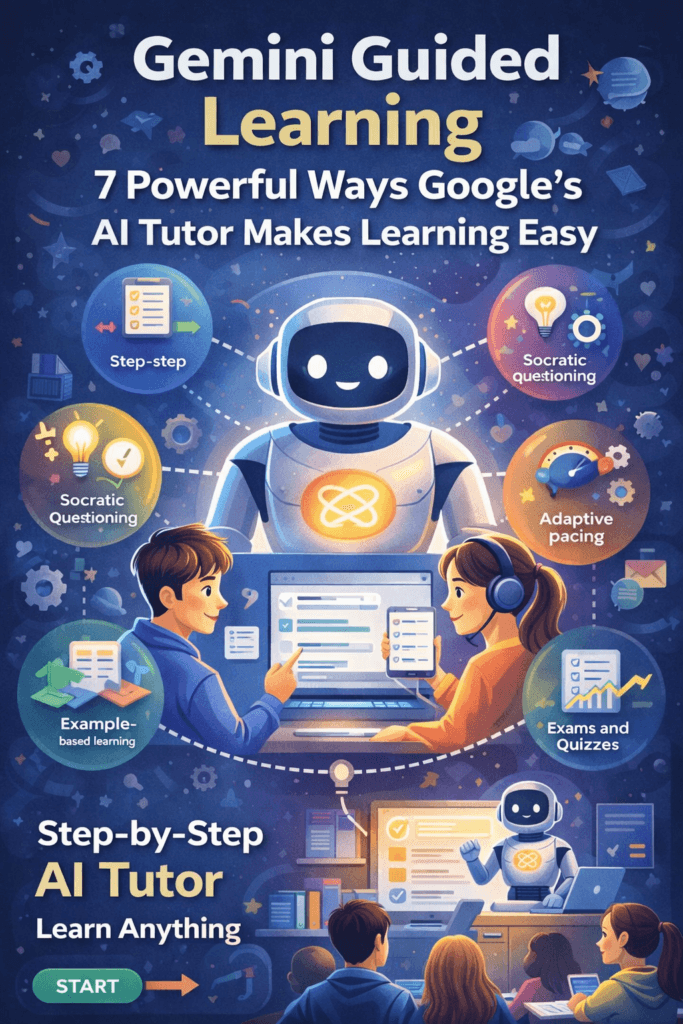 Gemini Guided Learning AI tutor showing step-by-step learning experience powered by Google Gemini