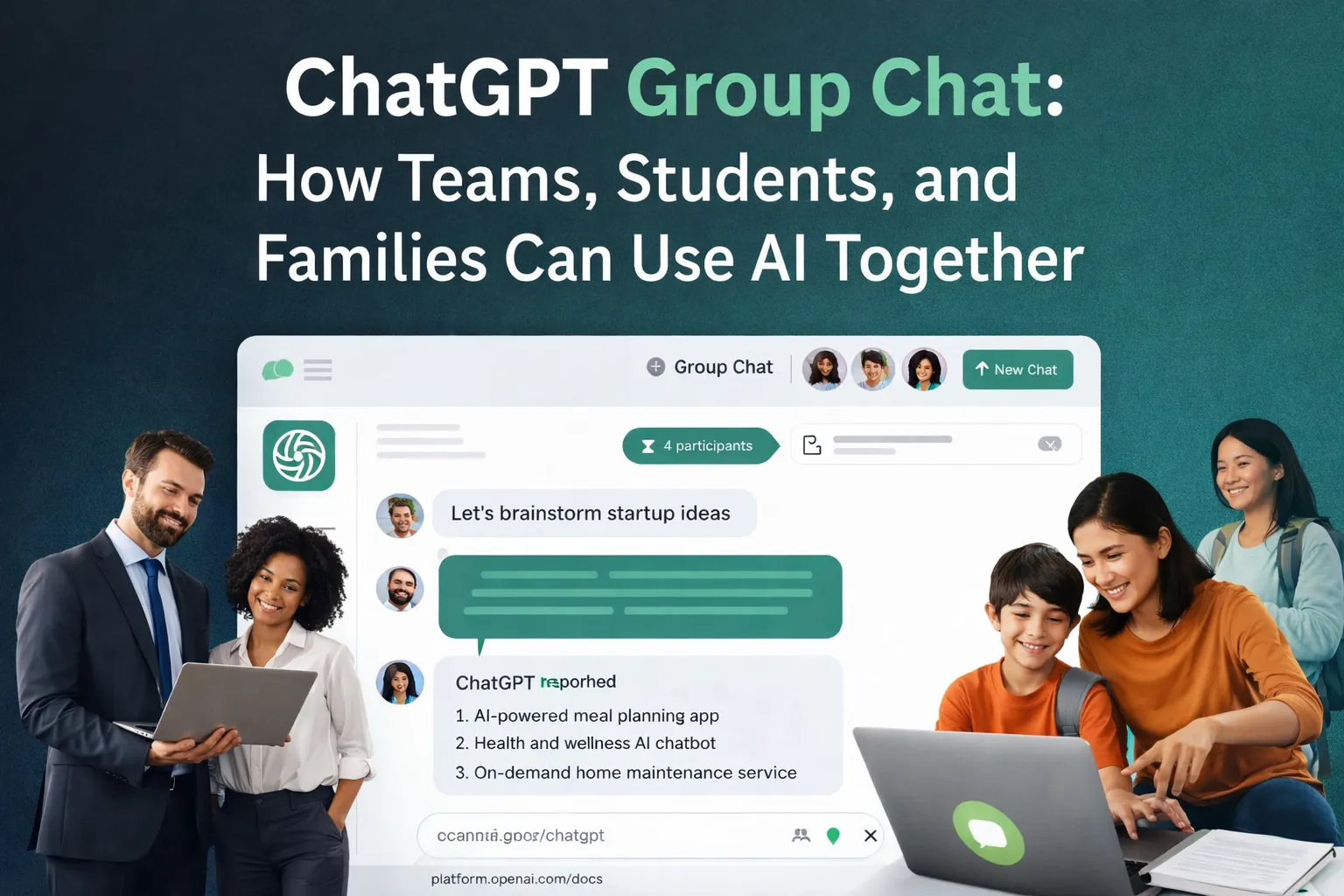ChatGPT Group Chat allowing teams students and families to collaborate with AI