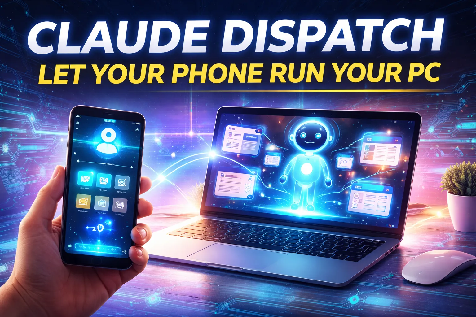 Claude Dispatch AI controlling a PC from a smartphone using autonomous agents