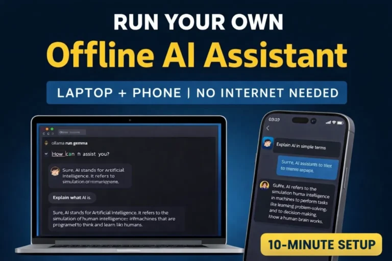 Offline AI Assistant running on laptop and phone using Gemma